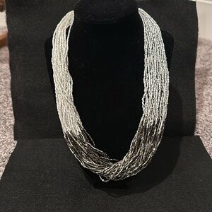Natasha NWT beaded gray gunmetal hermatite multi strand necklace